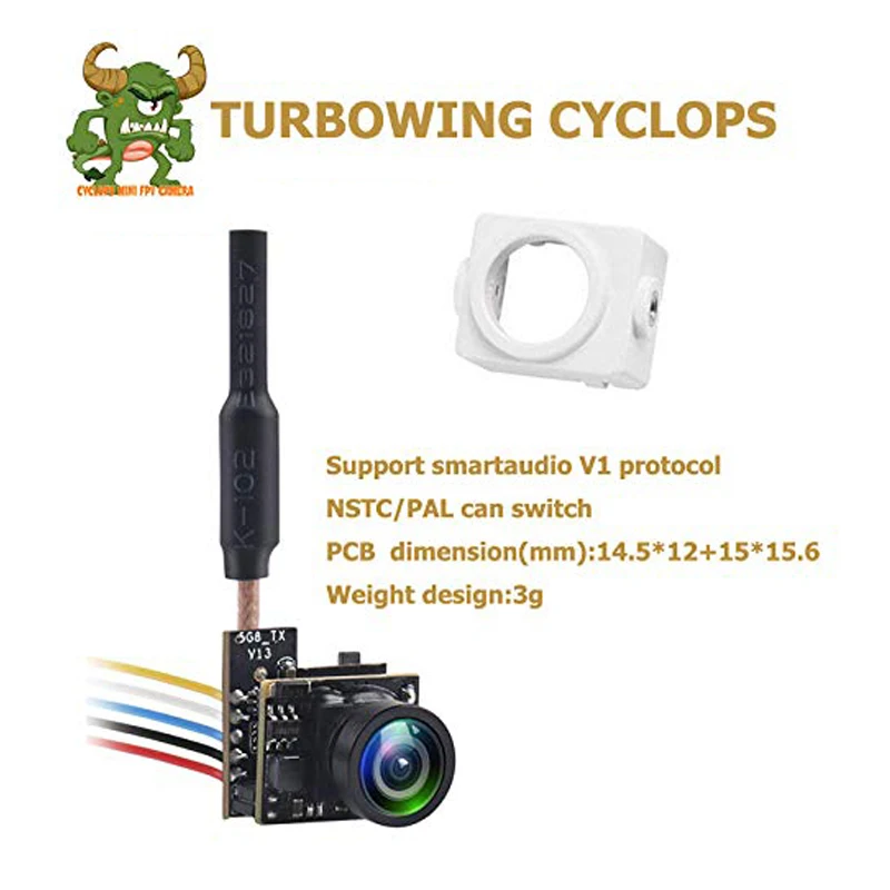 

Micro Fpv Camera Transmitter (Turbowing Cyclops v2 Mini 5.8g 25mw Wireless Aio Camera Vtx For Fpv, 48 Frequency, Support Smart