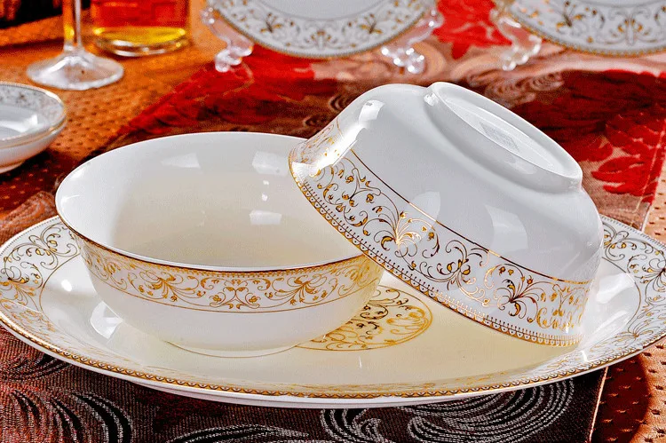 Цзиндэчжэнь керамическая посуда Корея 56 штук костяного фарфора Мода солнце посуда блюдо набор