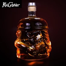 KHGDNOR 650 мл Звездные войны Штурмовик шлем бутылка виски графин Хрустальное стекло бутылка вина бар аксессуары