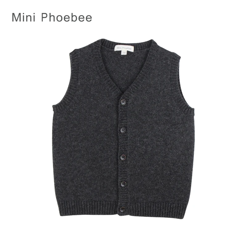 Kids Vests Sweater 80 Wool Brand Boy'S Woolen Vests Waistcoats Fleece