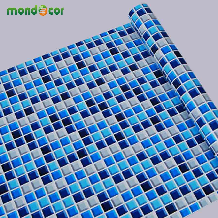 

New Waterproof Bathroom Mosaic Tiles Vinyl PVC Self adhesive Wallpaper for Kitchen Countertop Wall Stickers Oil proof Backsplash