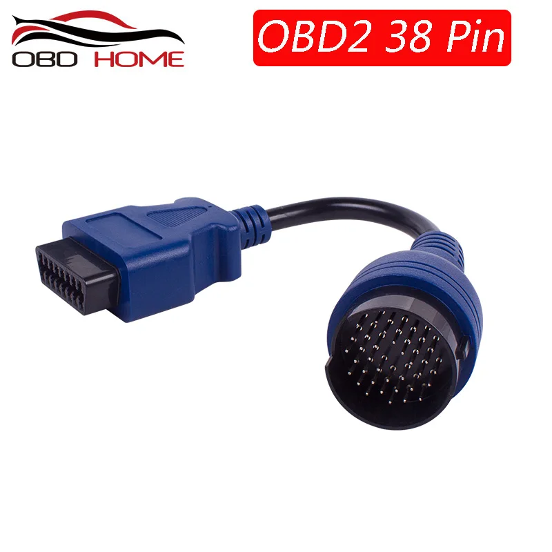 

Blue PS2 38pin truck cable OBD1 to obd2 16pin lead diagnostic interface Fo Iveco 38 pin OBDII OBD 2 extension cord lead