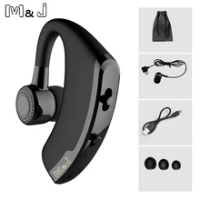 Sale M&J V9 Handsfree Business Bluetooth Headphone With Mic Voice Control Wireless Bluetooth Headset For Drive Noise Cancelling