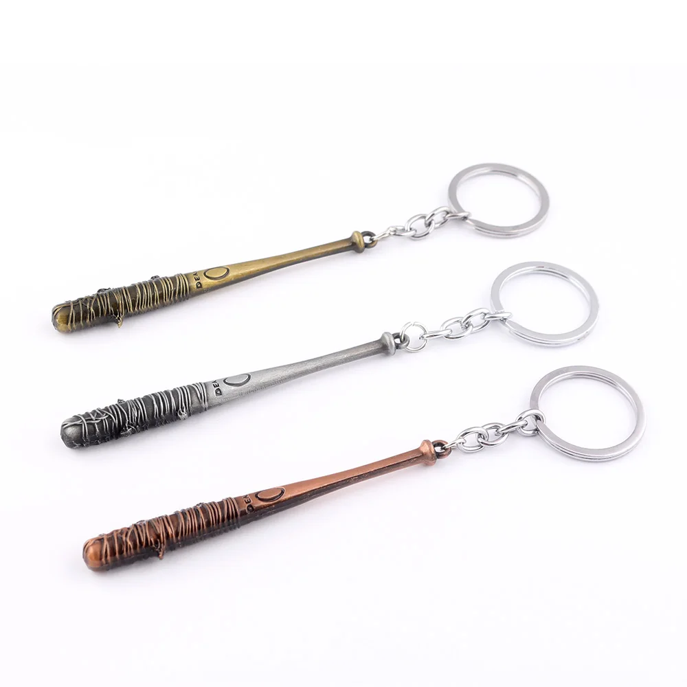 

TV series The Walking Dead Keychain Negan's Bat LUCILLE key rings 2 color tin and bronze