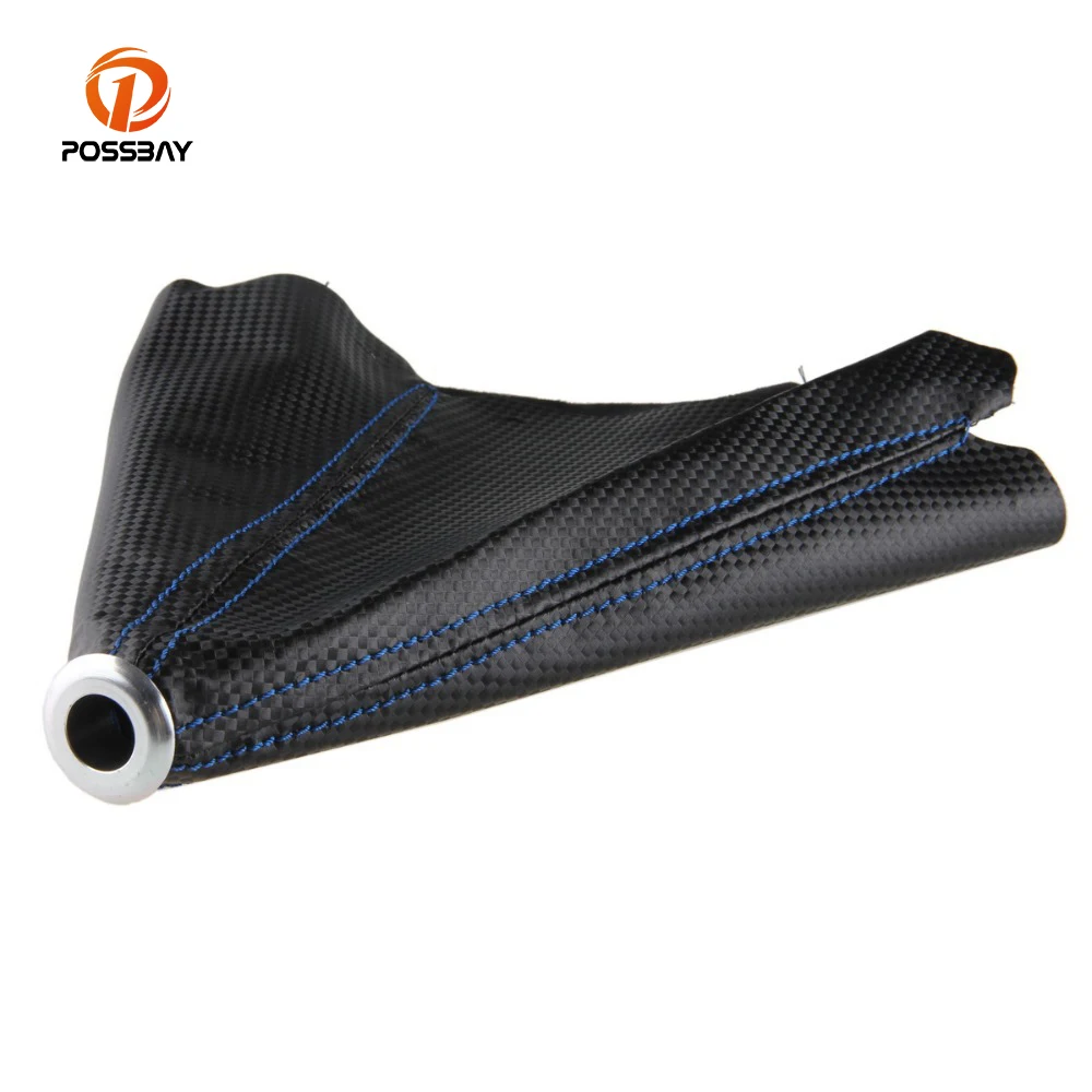 

POSSBAY Artifical Leather Gear Shift Collars Knob Cover Replacement Boot with Blue Switch Dustproof Covers For VW BMW Ford Audi