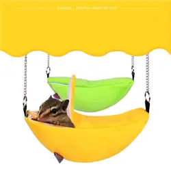 Забавные хлопковые в форме банана маленький дом домашних животных мягкие хомяки Гвинея Свинья-кролик качели кровать-гамак Лежанка для сна