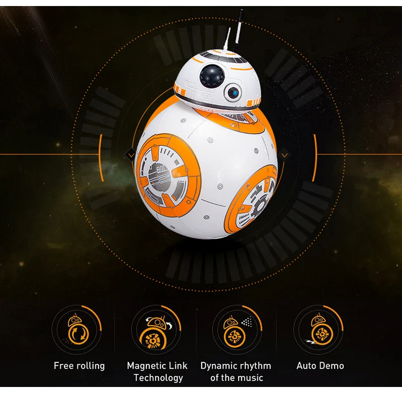 Звездные войны, RC BB-8 мяч Звездные войны RC фигурку BB 8 дроид робот 2,4G дистанционное управление Управление интеллигентая(ый) робот BB8 модель подарок игрушка для малыша