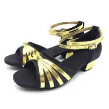 Обувь для латинских танцев для девочек, высокий каблук 3 см, обувь для Танго/сальсы, детская обувь, китайский Размер