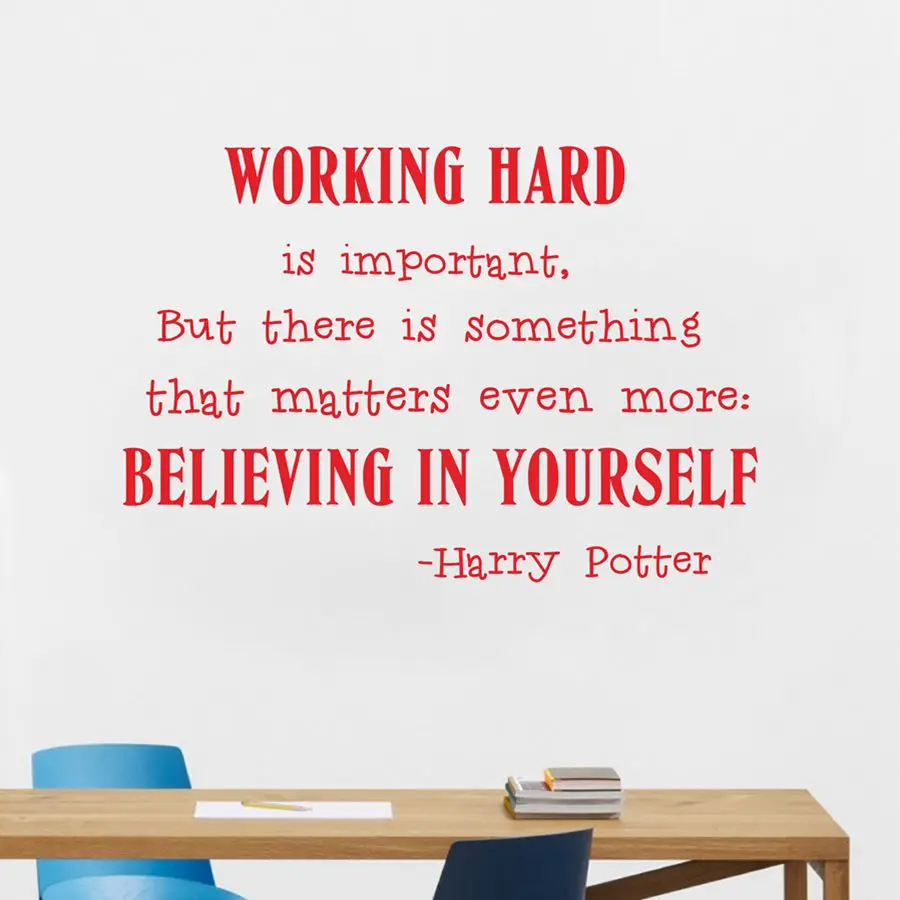 Glauben in selbst Wandkunst Aufkleber Harry Potter Zitate Vinyl Wandtattoos Für Büro Arbeitszimmer Dekoration in Glauben in selbst Wandkunst Aufkleber Harry