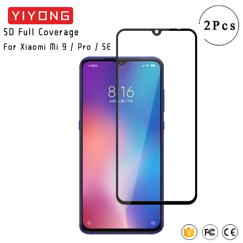 

YIYONG 5D Full Cover Glass For Xiaomi Mi9 Tempered Glass Xiomi Mi 9 SE Screen Protector For Xiaomi Mi 9T Mi8 Mi 8 Pro Lite Glass