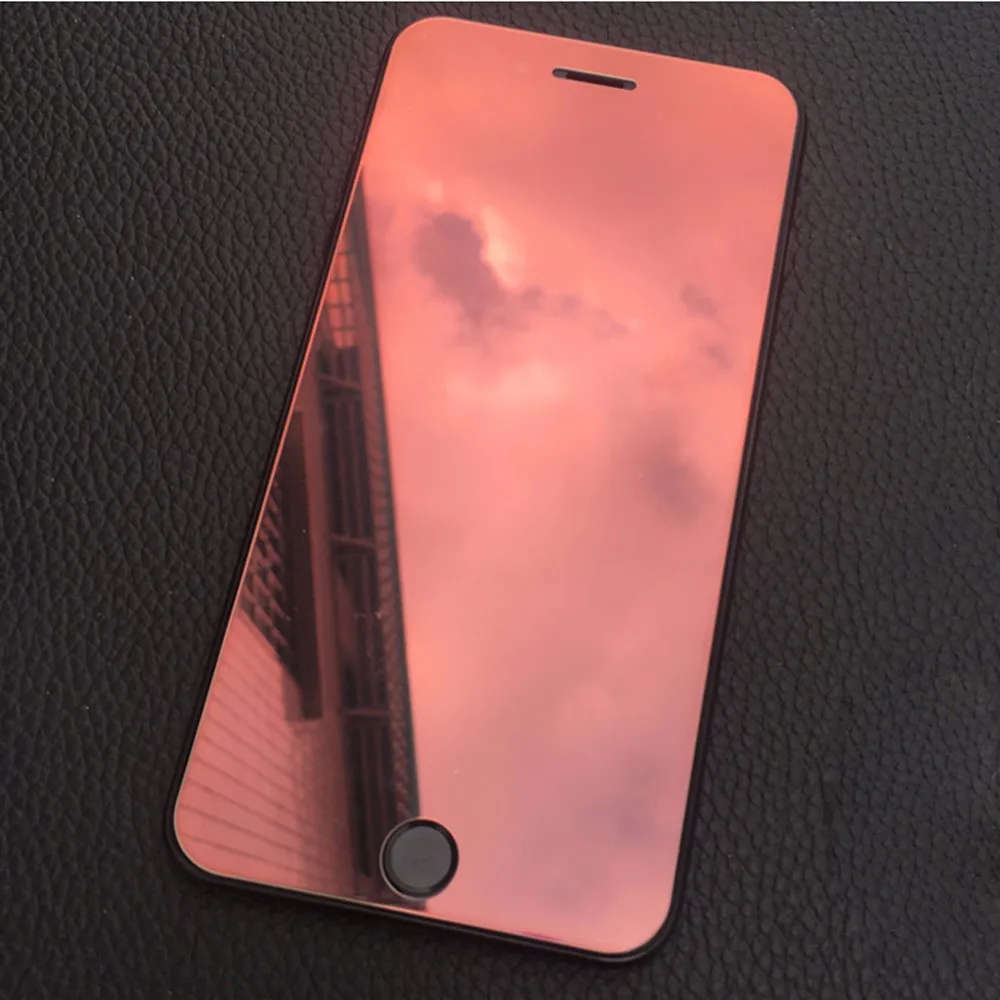9H HD Роскошная красочная зеркальная защитная пленка для iPhone X/XS 8 7 6 6S 5 5S 5C SE для iPhone 6 6S 7 8 Plus закаленное стекло - Цвет: red