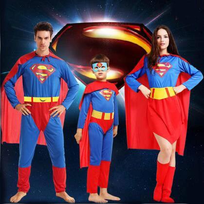 kopen Inspectie Dwang Kinderen dag ouders volwassenen cosplay feestjurk lente uitje mannen en  vrouwen past Superman's kleren|suit superman|adult cosplaysuperman suit -  AliExpress