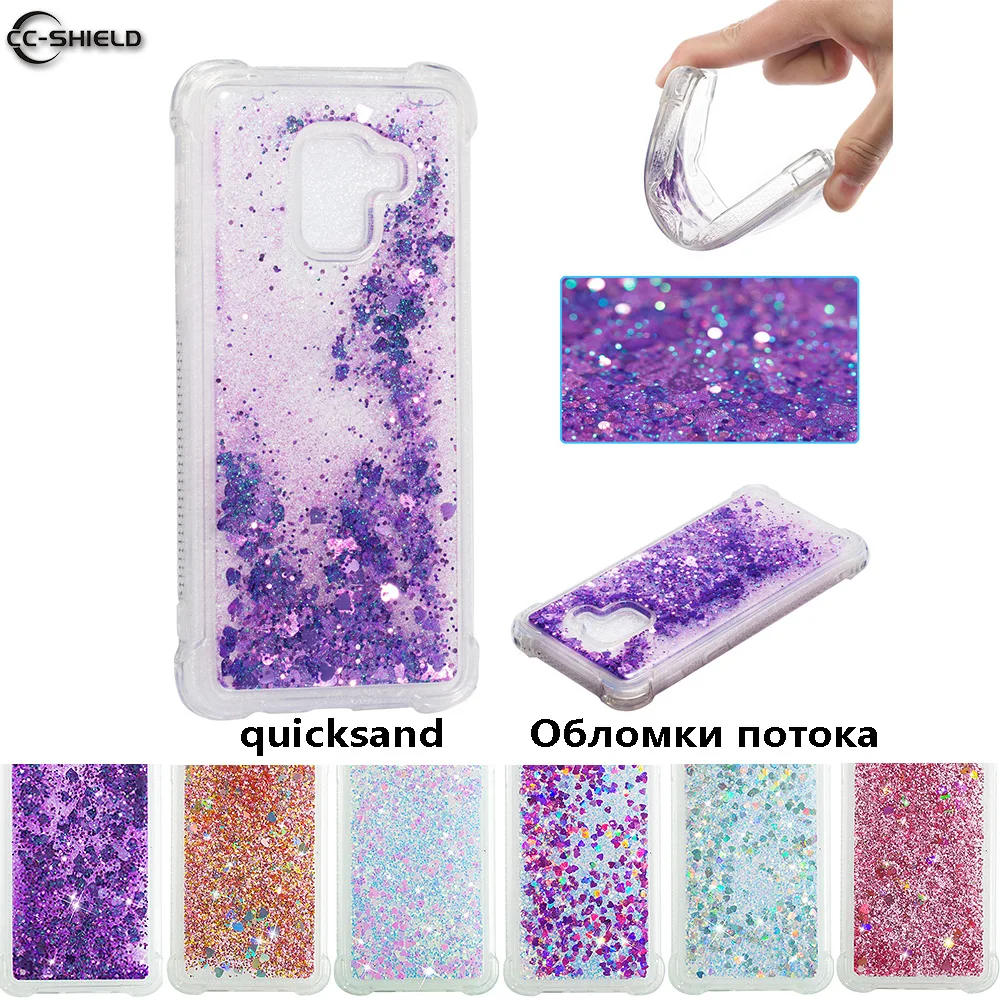 

TPU Case for Samsung Galaxy A8 2018 A530 A530F A530F/DSSM-A530F SM-A530F/DS Dynamic Flow Liquid Flash Crystal Clear Back Cover
