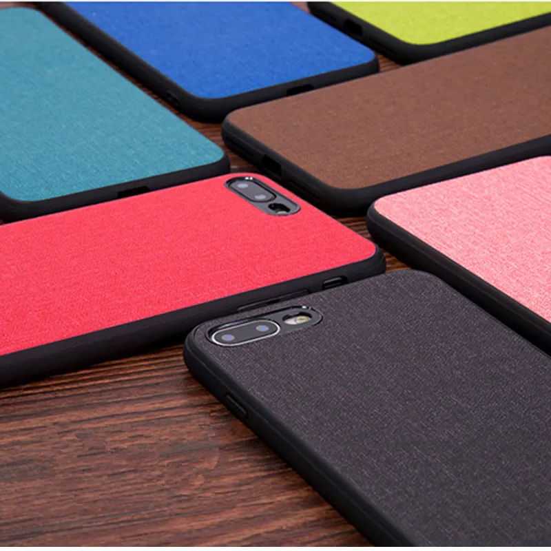 

New Fabric Canvas Silicon Phone Case Anti-shock Business Case For iphone 7 8 6 6s Plus X Xs Max Xr Cloth Soft Protective Cover