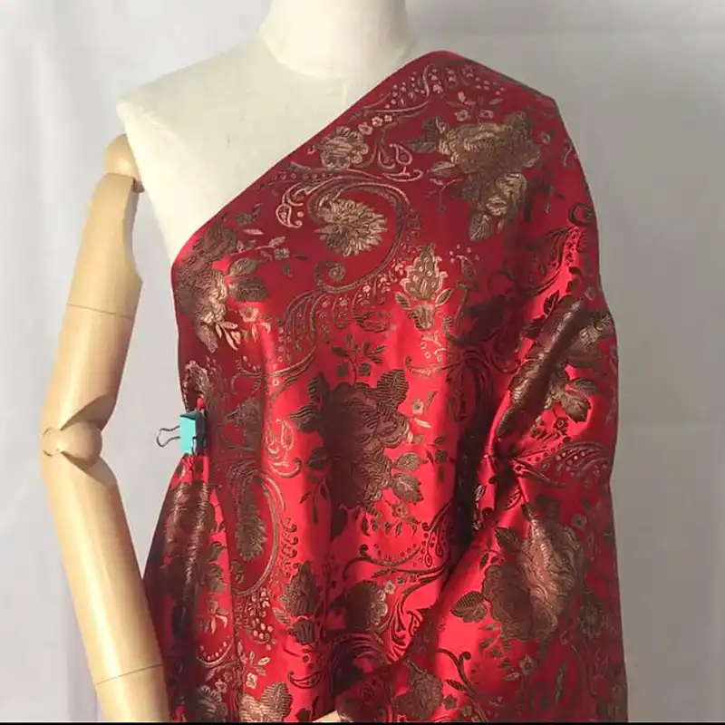 Tela de seda de imitación-Bosque De 150cm de ancho Tela de Seda Vestido Con Respaldo Slub de Satén Tela