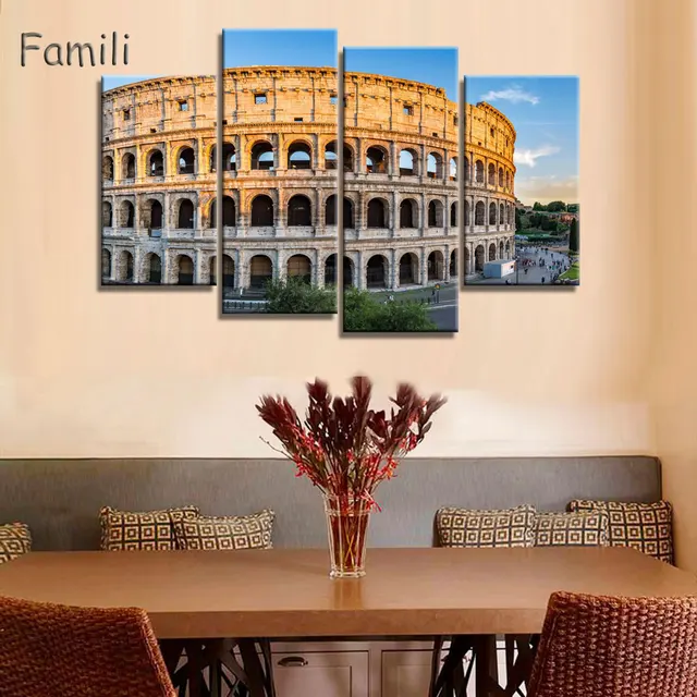 4pcs tuscany italy meadows flowers nature landscape living room home