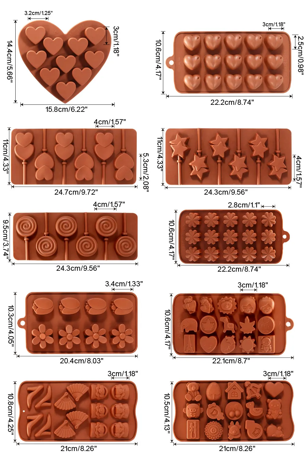 T0922A0195D silicone mold brown detail 20