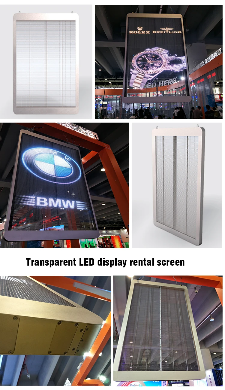 2017 the most popular high brightness window glass curtain transparent led display screen usage for bank, supermarket, theater, business street (13)