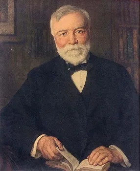 

Old painter's hand-painted high-quality oli painting on canvas : Portrait of Andrew Carnegie