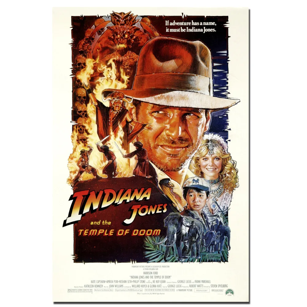 Indiana Jones Hot Movie Art Silk Poster Canvas Print 12x18 32x48 inch