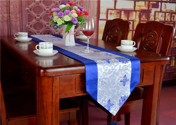 Китайская шелковая парча, красная бумага, настольная дорожка, китайский традиционный узор, свадебная скатерть, китайские Подарки - Цвет: Veemi F