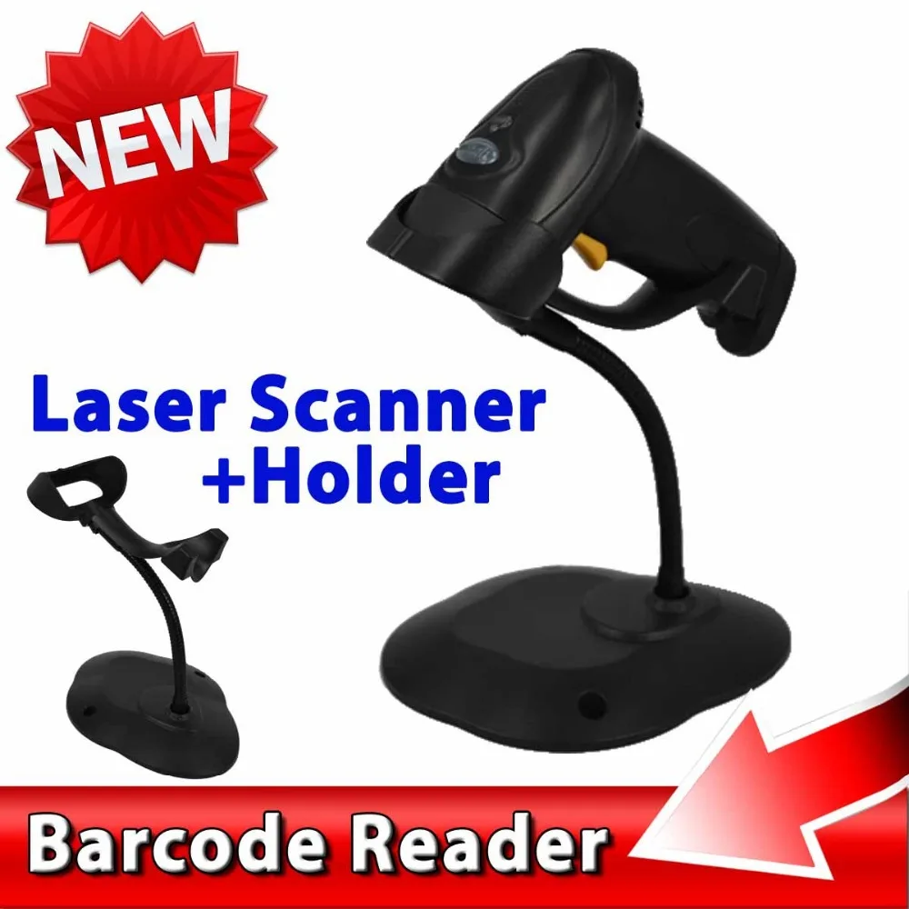

Durable 1set B901 USB Bar Code Long Scan Handheld POS Laser Barcode Scanner Gun + Holder Stand can Continuous Scanning