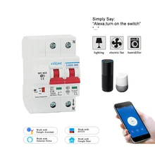 WiFi Smart Switch Circuit breaker 2P 16A overload short circuit protection Support Amazon Alexa and google home for Smart home WiFi Smart Switch Circuit breaker 2P 16A overload short circuit protection Support Amazon Alexa and google home for Smart home