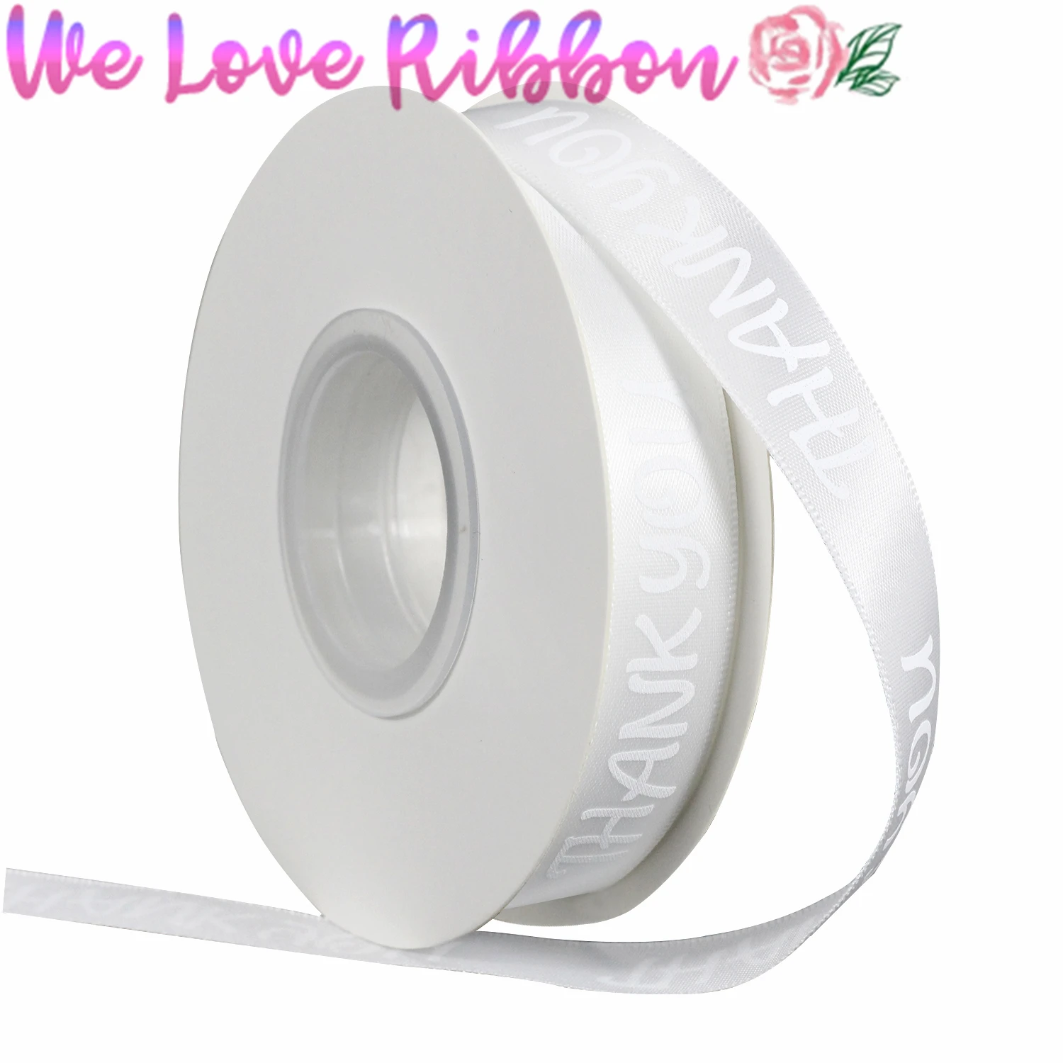 5/8"16mm "Thank you" Ink Printing Single Face Satin Ribbon