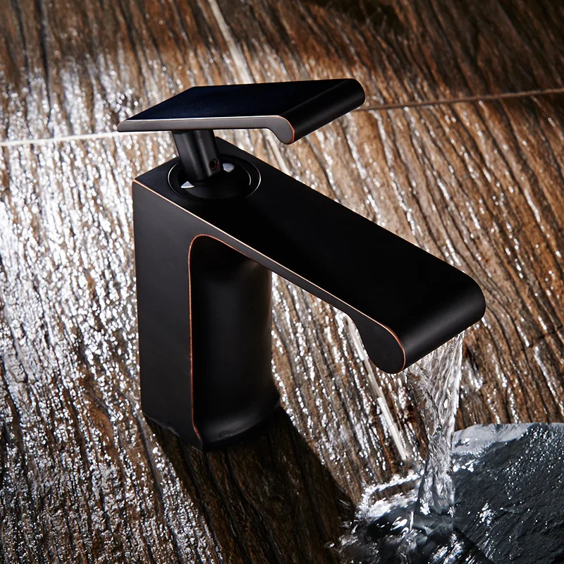 

Basin Faucet Chrome/black/brozne Kitchen Mixer Cold And Hot Water Single Hole Table Under The Platform Black Bronze Faucet