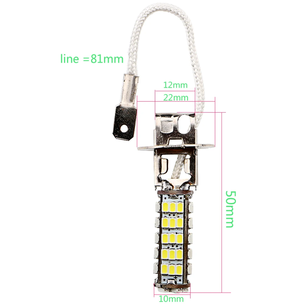 Светодиодная лампа 6X D 12 В H1 H3 3020 1206 68 SMD 540LM указатель поворота автомобиля