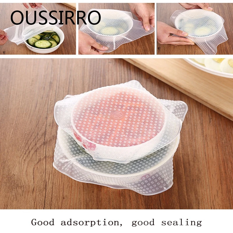 

Fine Food Grade Keeping Food Fresh Wrap Reusable High Stretch Silicone Vacuum Food Wraps Seal Vacuum Bowl Cover Stretch Lid