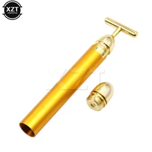 Горячая вибромассажер для красоты лица роликовый массажер для похудения лица 24 k Золотая заколка подтяжка кожи морщинки бар лицо с мешком