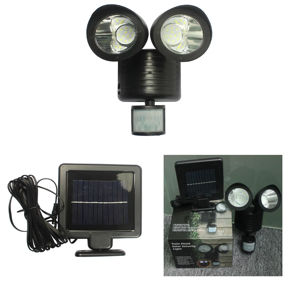 

Solar light Household Solar Energy Human Body Induction Double Head Spotlight 22LED Solar Energy Street Light