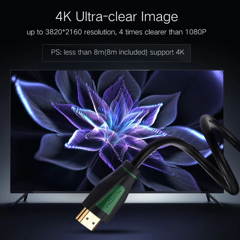 HDMI кабель Ugreen 1 м 2 3 5 15 4 к 1080P 3D для проектора PS3 HD жк Apple TV компьютерный кабель|hdmi cable
