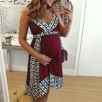 

Big Size Maternity Dresses Fashion Bare Shoulder V-Neck Women Dress Pregnancy Dress Photography Summer Dress