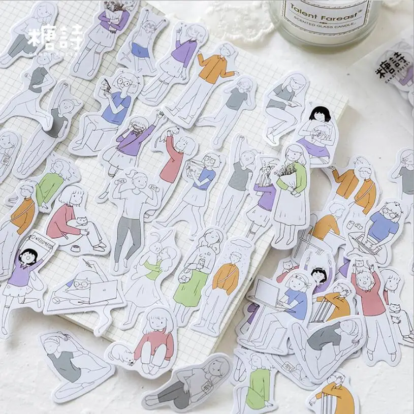 

200 Sheets/pack cute girl boy Daily life Paper Sticker Decoration DIY Ablum Diary Scrapbooking Label Journal Stickers DT005