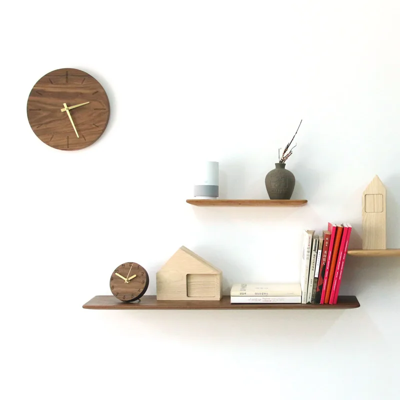 Japan Style 5 inches Mute Wood Wall Clock Needle Table Pendulum Clock Creative Cesign Home Office Decoration Living Room Watch