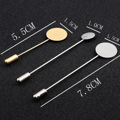 Gold1.5X7.8CM 100 шт/партия Золотой Серебряный штырек с покрытием DIY брошь материал безопасная булавка ручной работы свадебная бутоньерка аксессуары металлический поднос булавка - Цвет: Gold1.5X7.8CM