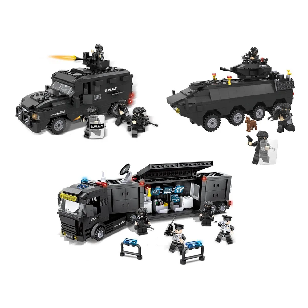 

SWAT model military vehicle DIY Model Building Blocks Kit Toys
