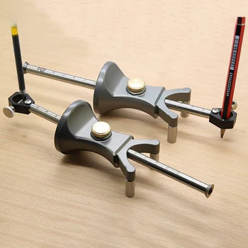 

Straight Line Arc Curve Scriber Parallel Wheel Marking Cutting Gauge Woodworking Dual-purpose Drawing Line Square Mark Carpenter