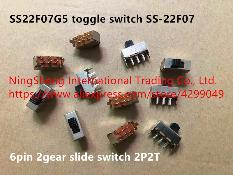 Оригинальный новый 100% SS22F07G5 тумблер SS-22F07 6pin 2 Шестерня скользящий переключатель