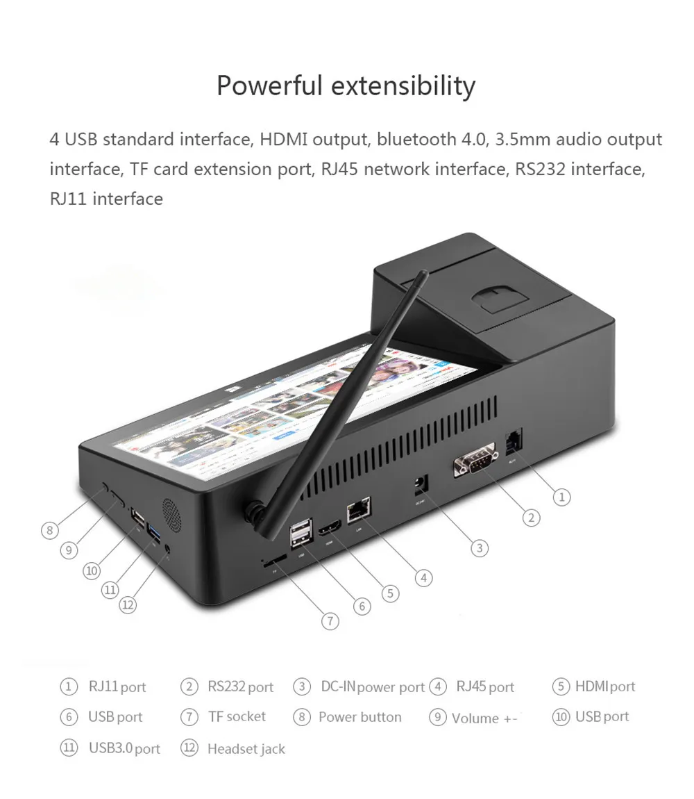 Pipo X3 32GB Intel Z8350 четырехъядерный 8,9 дюймов Windows 10 tv Box POS термопринтер