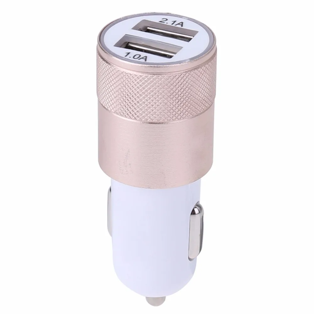 Usb Car Charger Dual 2USB Output Aluminium Car Battery Charger Quick Adapter Charger For Iphone Cargador Usb Coche Automovil