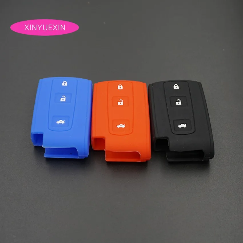 

Xinyuexin For TOYOTA Crown Silicone Rubber Car Key Fob Cover Case Shell Set Smart Key Case for Car Car Styling 3 Buttons