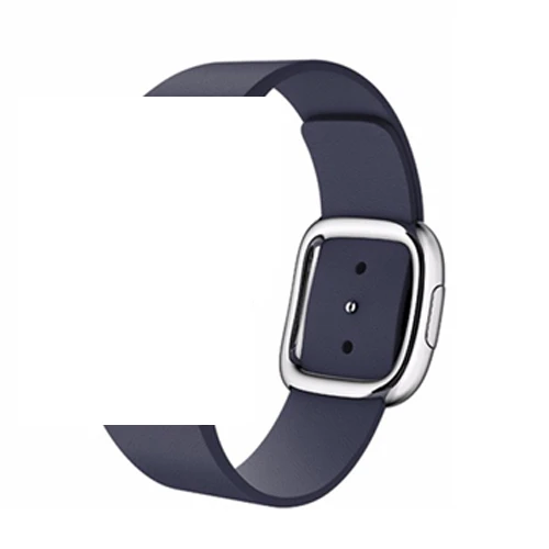 blue Кожаный ремешок для apple watch 4 5 Группа 44 мм 40 мм apple watch 42mm 38 мм, для iwatch, версия 3, 2, 1 браслет Современная застежка ремешок для часов - Цвет ремешка: blue