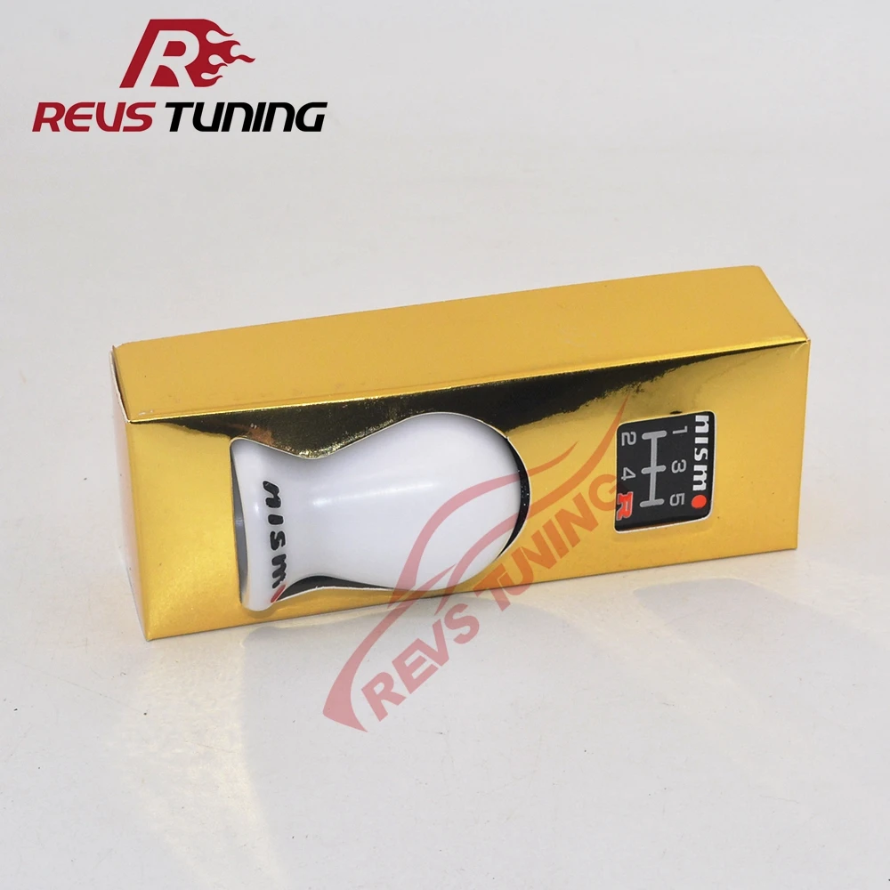 

White Resin Racing Auto Car Manual Nismo Shift Gear Knob For Nissan