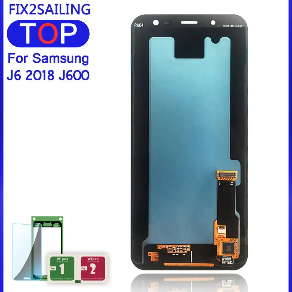 5 6 ''Super AMOLED LCD J6 для Samsung Galaxy 2018 J600F J600G дисплей с сенсорным экраном в сборе