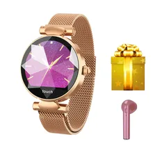Ремешок для умных часов+ Bluetooth наушники подарок женский умный фитнес-браслет с Шагомер сердечного ритма спортивные часы трекер