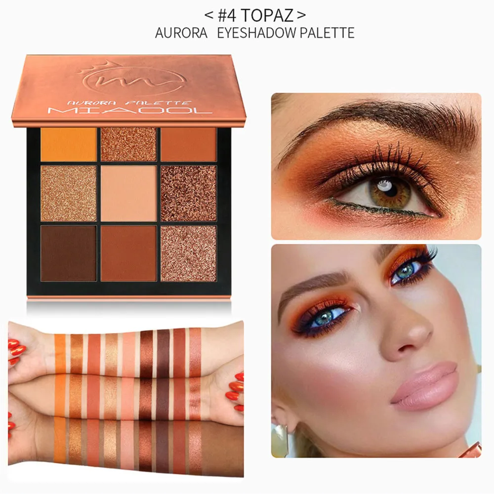 

9 Color Professional Eyeshadow Palette Waterproof Glitter Shimmer Eye Shadow Powder Cosmetic Palette Make Up Matte Shadows Kit
