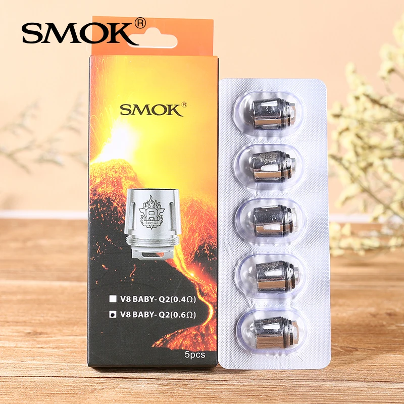 5 шт. Smok TFV8 Baby Coil Head M2 T8 T6 X4 Q2 запасные части для электронных сигареты Core BABY Beast TFV9 Tank